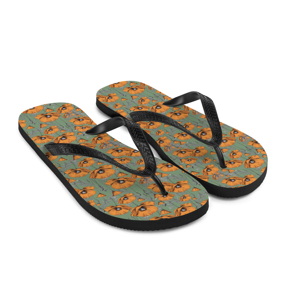 California Poppies Flip-Flops