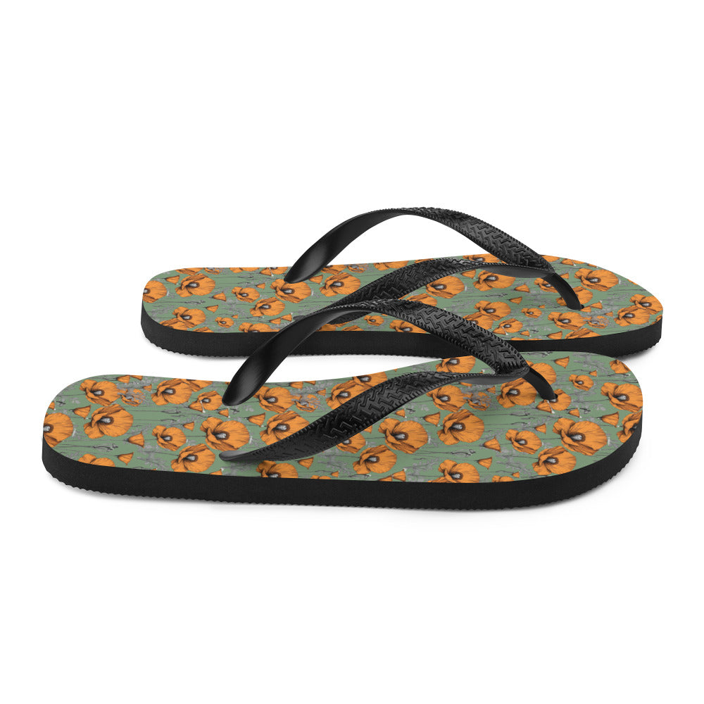 California Poppies Flip-Flops