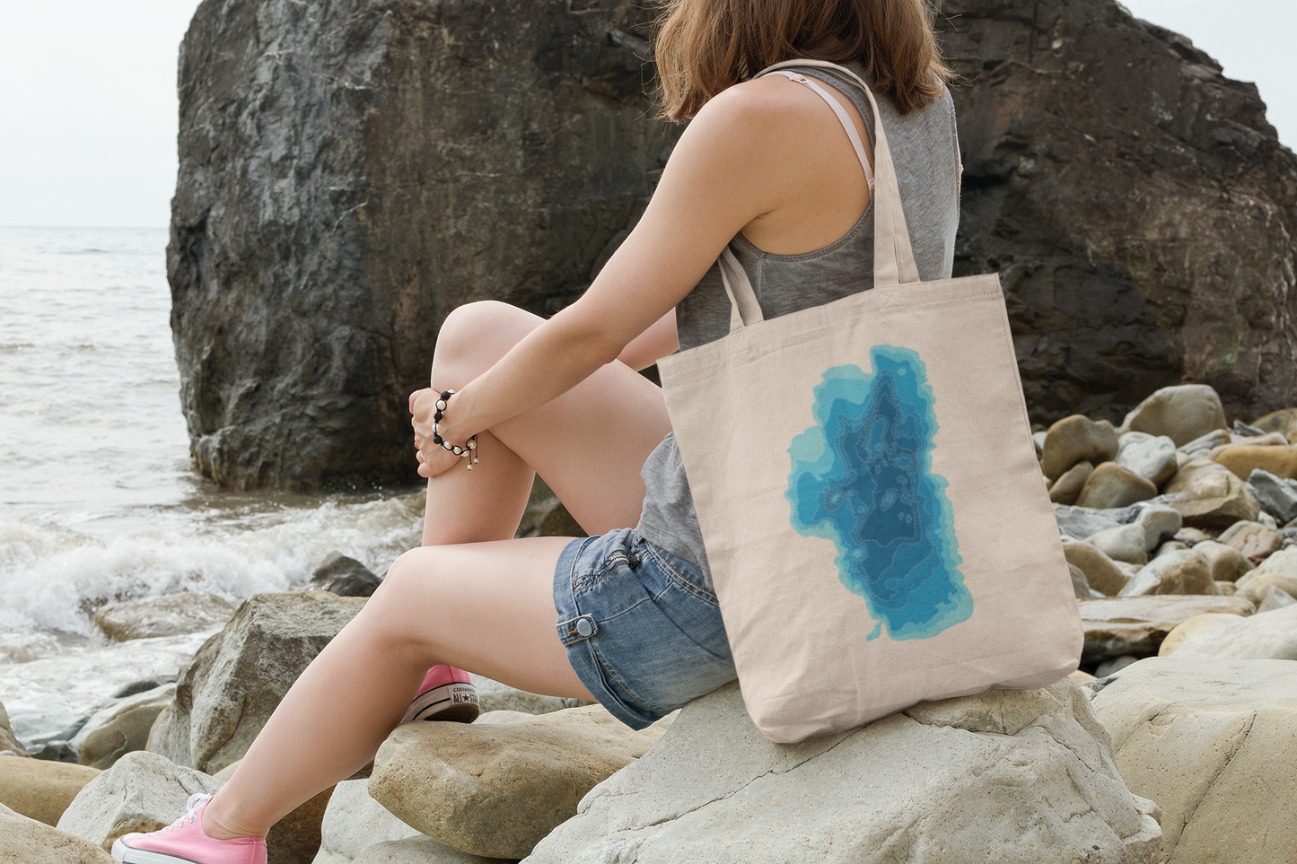 Tahoe Depth Map Tote Bag