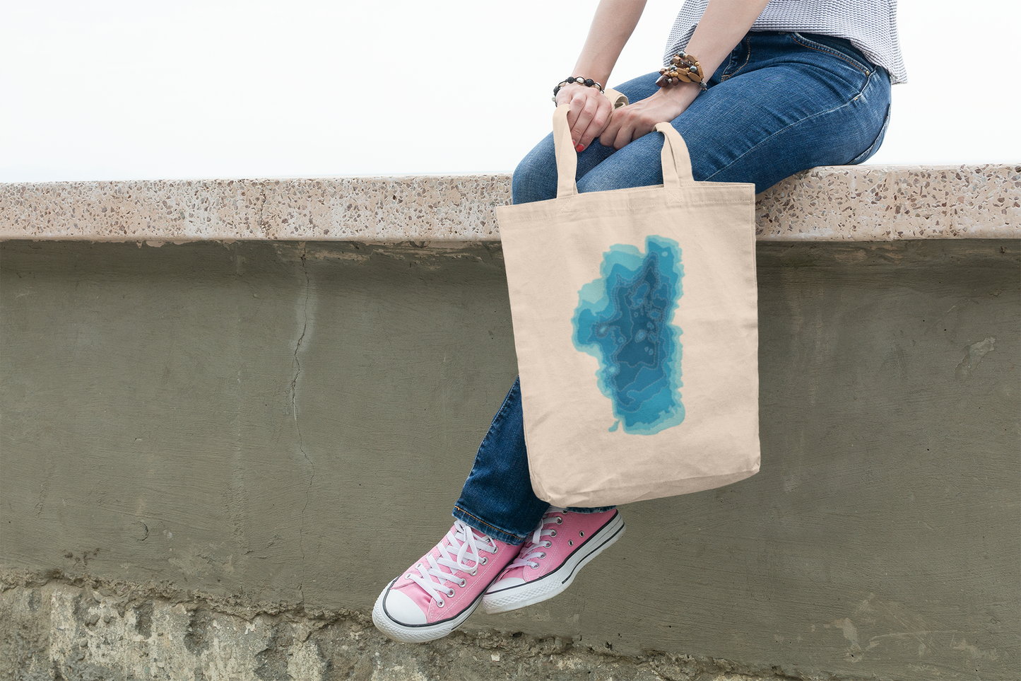 Tahoe Depth Map Tote Bag