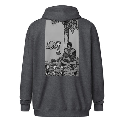 Four of Cups Card Zip Hoodie