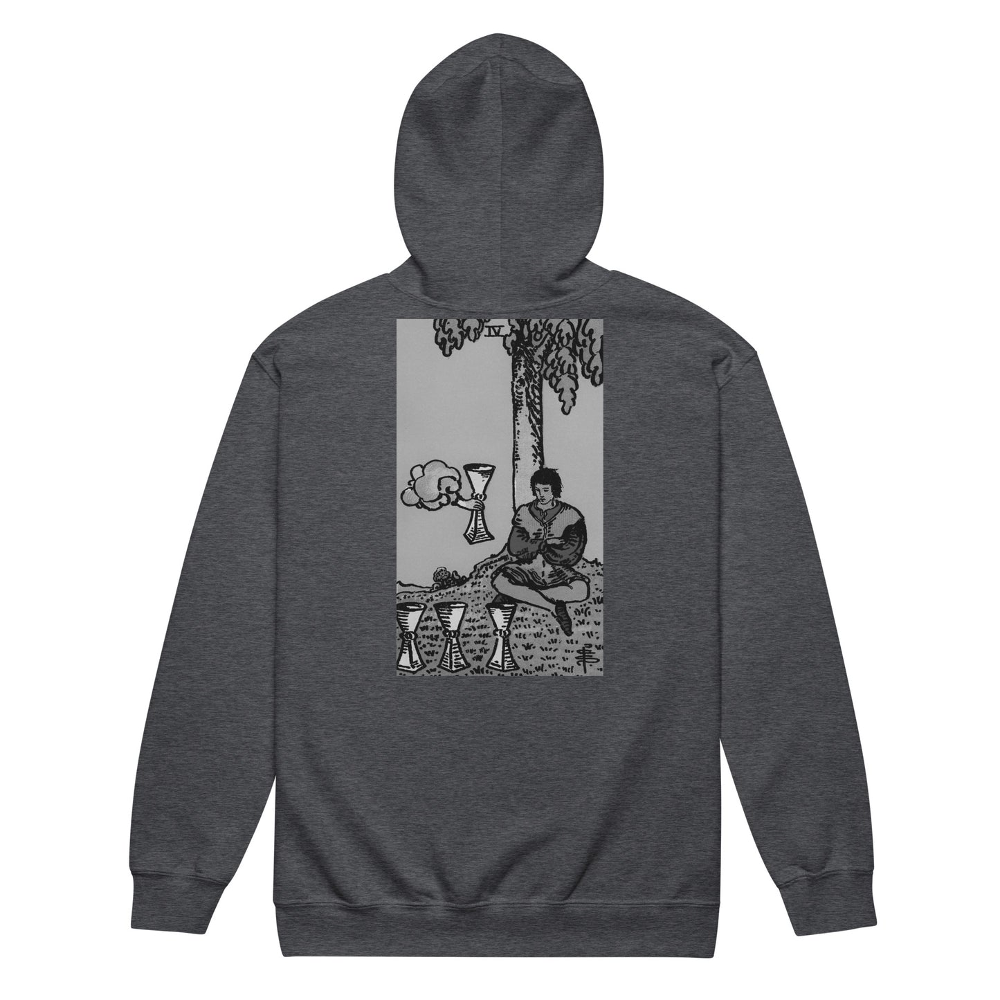 Four of Cups Card Zip Hoodie