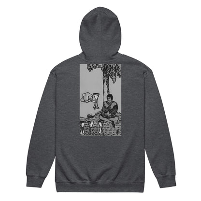 Four of Cups Card Zip Hoodie