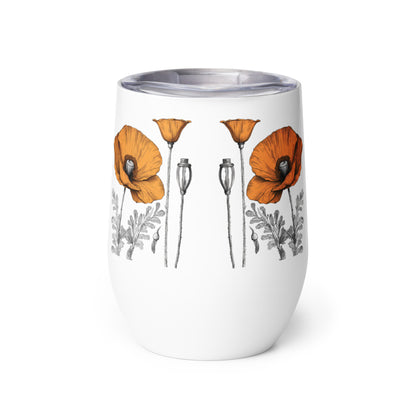 California Poppies Wine Tumbler