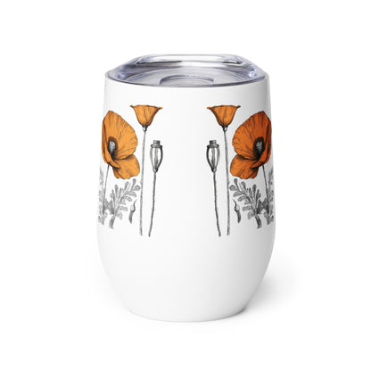 California Poppies Wine Tumbler