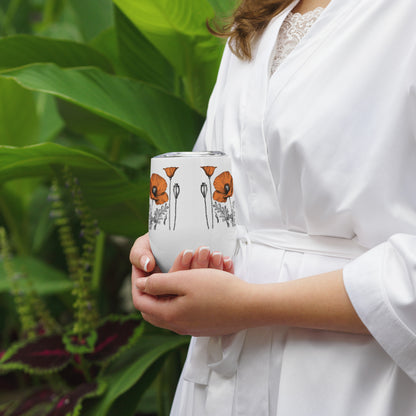 California Poppies Wine Tumbler