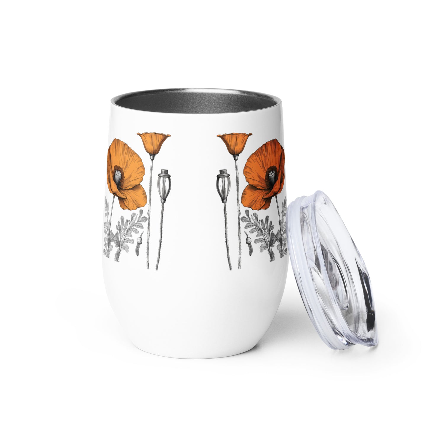 California Poppies Wine Tumbler