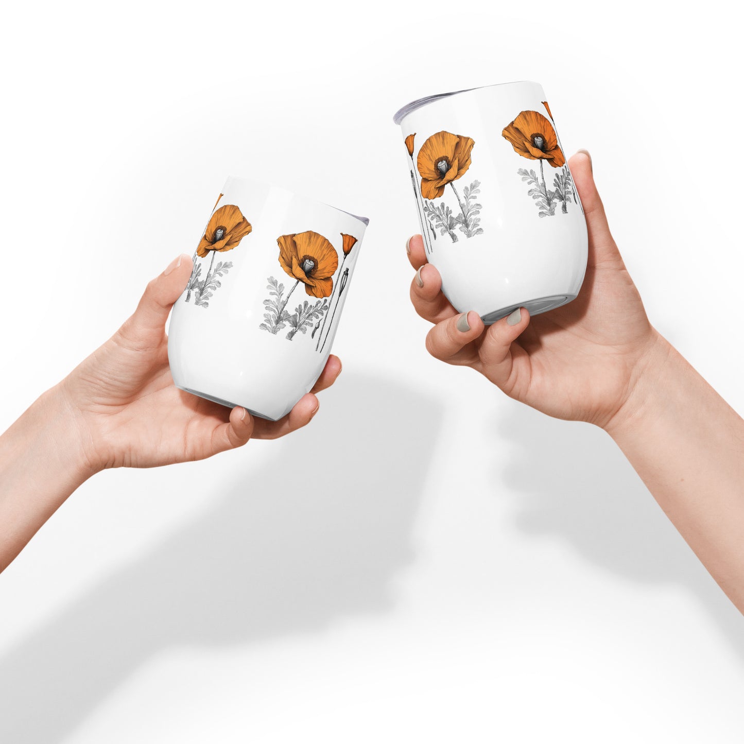 California Poppies Wine Tumbler