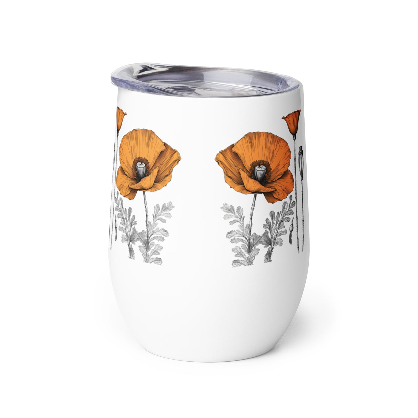 California Poppies Wine Tumbler