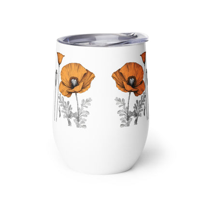 California Poppies Wine Tumbler