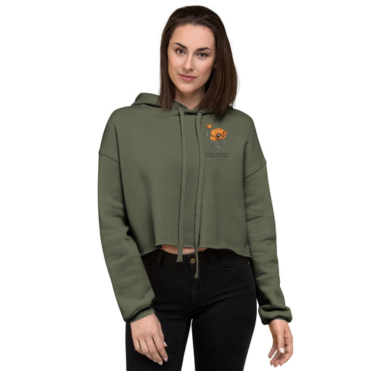 California Poppies Cropped Hoodie in Green
