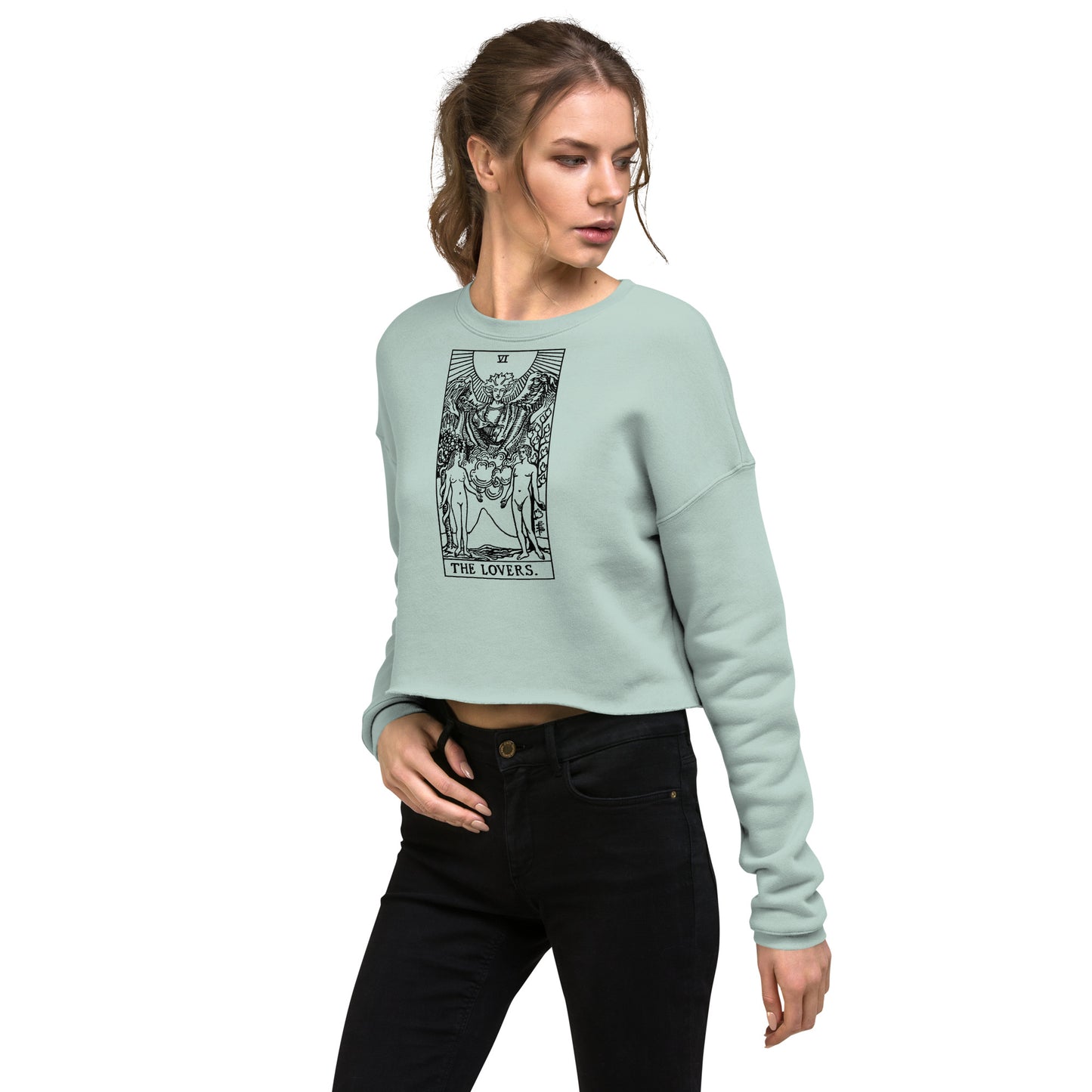 The Lovers Card Cropped Sweatshirt