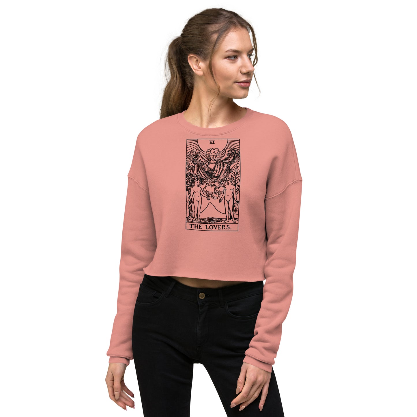 The Lovers Card Cropped Sweatshirt